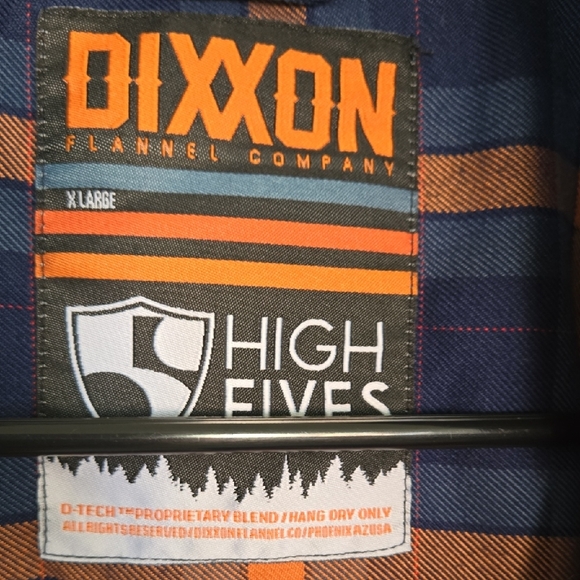DIXXON Navy and Orange Plaid Shirt - Picture 4 of 4